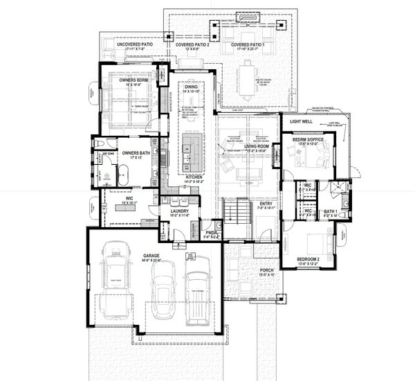 Dream House Plan - Farmhouse Floor Plan - Main Floor Plan #1069-40