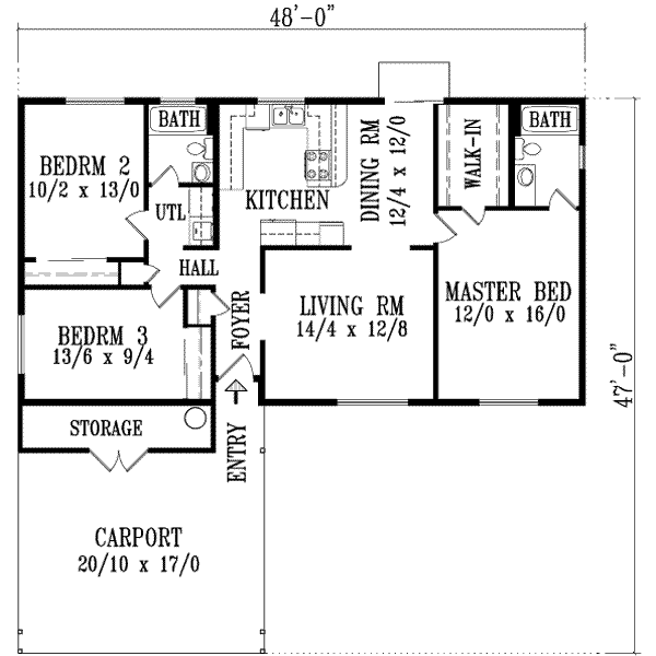 Architectural House Design - Traditional Floor Plan - Main Floor Plan #1-1067