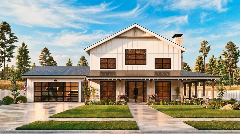 Exterior - Front Elevation 2 for Farmhouse House Plan #54-687 - 3 bed, 2.5 bath
