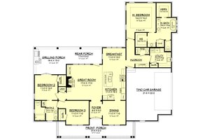 Floor Plan - Main Floor for Farmhouse House Plan #430-163 - 3 bed, 2.5 bath