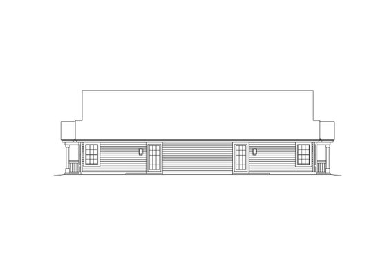 Exterior - Rear Elevation for Country House Plan #57-684 - 4 bed, 4 bath