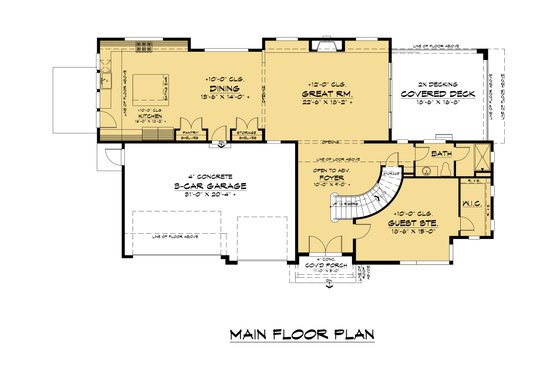 Floor Plan - Main Floor for Contemporary House Plan #1066-197 - 5 bed, 5 bath
