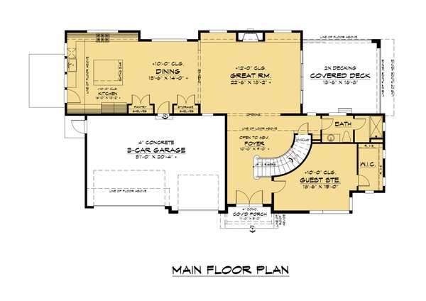 Contemporary Floor Plan - Main Floor Plan #1066-197