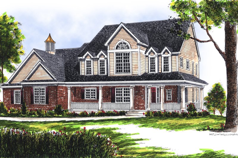 Home Plan - Exterior - Front Elevation for Southern House Plan #70-526 - 4 bed, 2.5 bath
