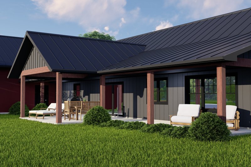 House Plan Design - Exterior - Covered Porch 1 for Barndominium House Plan #1064-106 - 3 bed, 2.5 bath