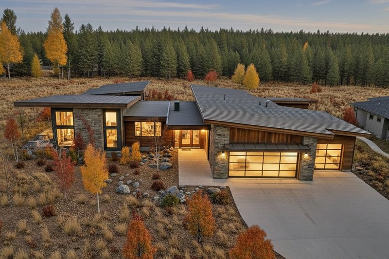 House Blueprint - Contemporary Exterior - Front Elevation Plan #892-35