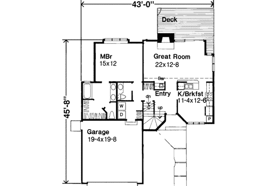 Floor Plan - Main Floor House Plan #320-133 - 2 bed, 2.5 bath