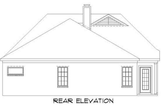 Exterior - Rear Elevation for Traditional House Plan #424-167 - 3 bed, 2 bath