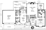European Style House Plan - 3 Beds 2.5 Baths 2176 Sq/Ft Plan #312-222 