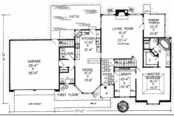 Floor Plan - Main Floor for European House Plan #312-222 - 3 bed, 2.5 bath