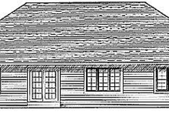 Exterior - Rear Elevation for Traditional House Plan #70-220 - 3 bed, 2 bath