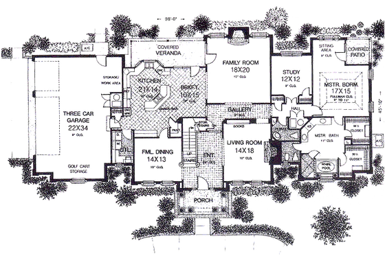 Floor Plan - Main Floor for Colonial House Plan #310-952 - 5 bed, 3.5 bath