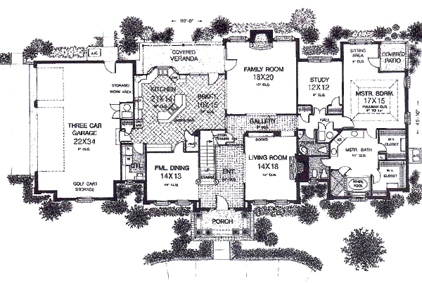 Colonial Floor Plan - Main Floor Plan #310-952
