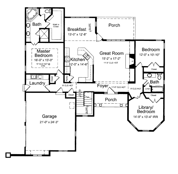 Architectural House Design - Traditional Floor Plan - Main Floor Plan #46-430