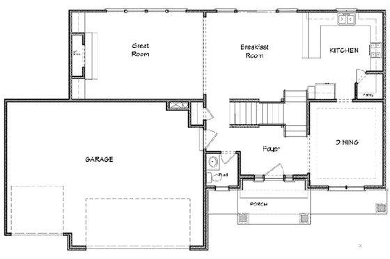 Floor Plan - Main Floor for Traditional House Plan #6-223 - 4 bed, 3.5 bath