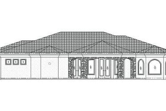 Exterior - Rear Elevation for Mediterranean House Plan #24-253 - 5 bed, 3 bath