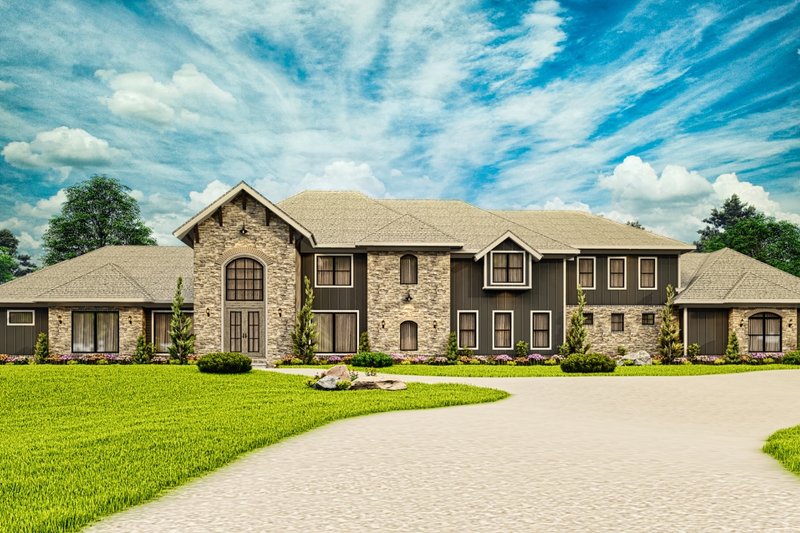 House Design - Exterior - Front Elevation 12 for European House Plan #54-586 - 7 bed, 7 bath