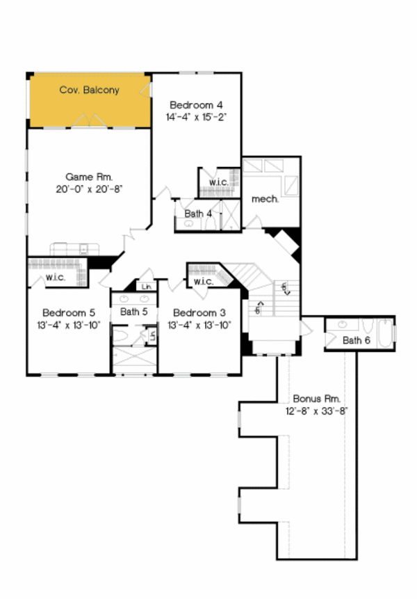 Classical Floor Plan - Upper Floor Plan #135-210