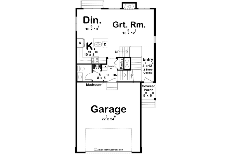 House Blueprint - Floor Plan - Main Floor for Modern House Plan #455-785 - 3 bed, 2.5 bath