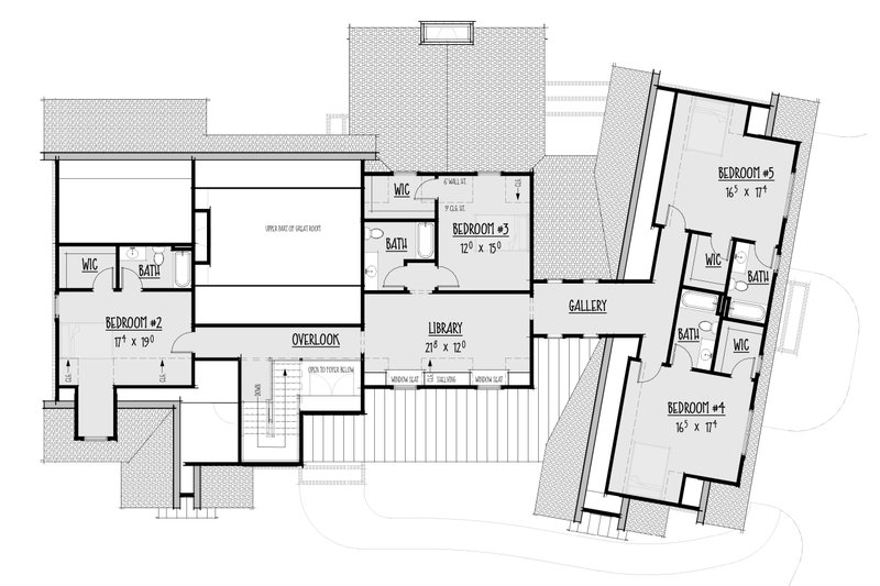 Architectural House Design - Floor Plan - Upper Floor for Farmhouse House Plan #1088-3 - 5 bed, 5.5 bath