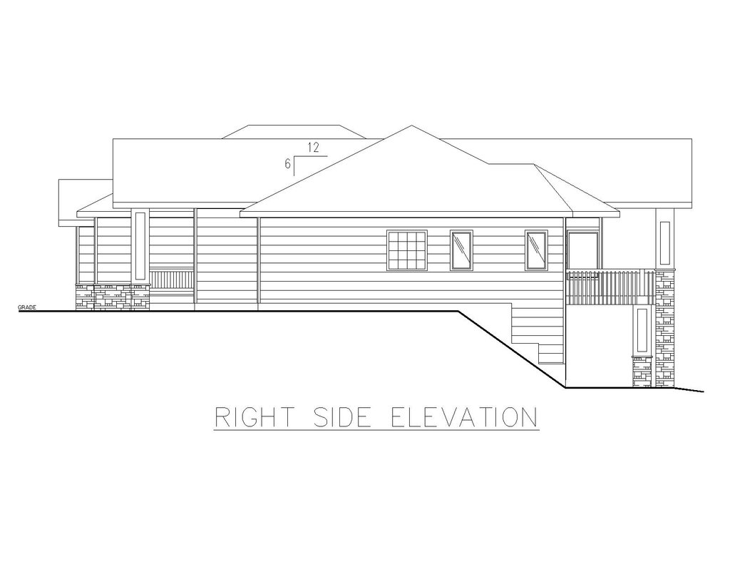 Exterior - Other Elevation 3 for Traditional House Plan #117-390 - 3 bed, 3.5 bath
