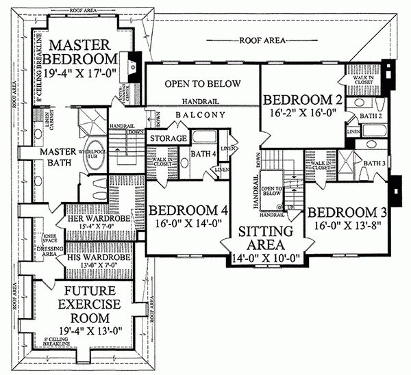 House Plan Design - European Floor Plan - Upper Floor Plan #137-173