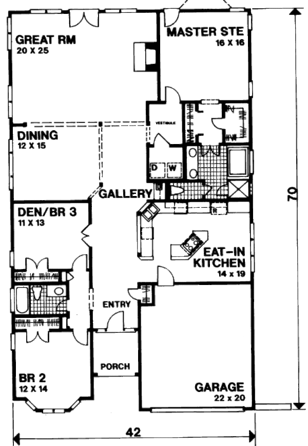 Traditional Floor Plan - Main Floor Plan #30-200
