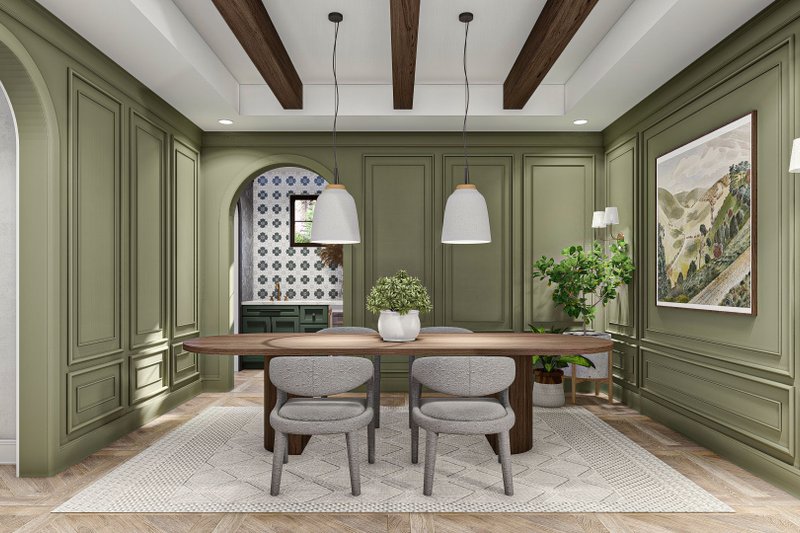 Home Plan - Interior - Dining Room for Mediterranean House Plan #455-566 - 4 bed, 3.5 bath