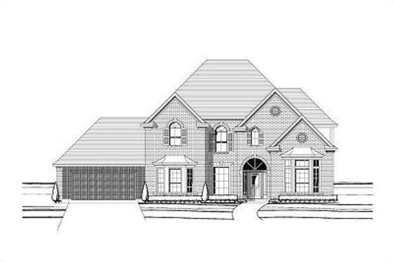Exterior - Front Elevation for European House Plan #411-772 - 5 bed, 3.5 bath