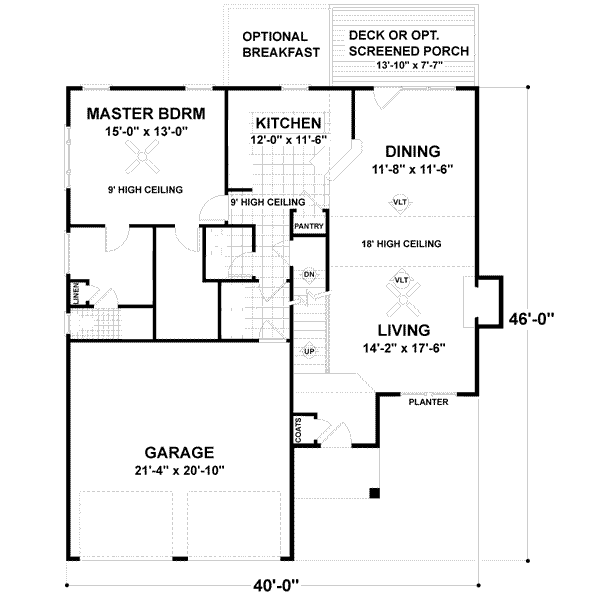 Home Plan - Traditional Floor Plan - Main Floor Plan #56-135