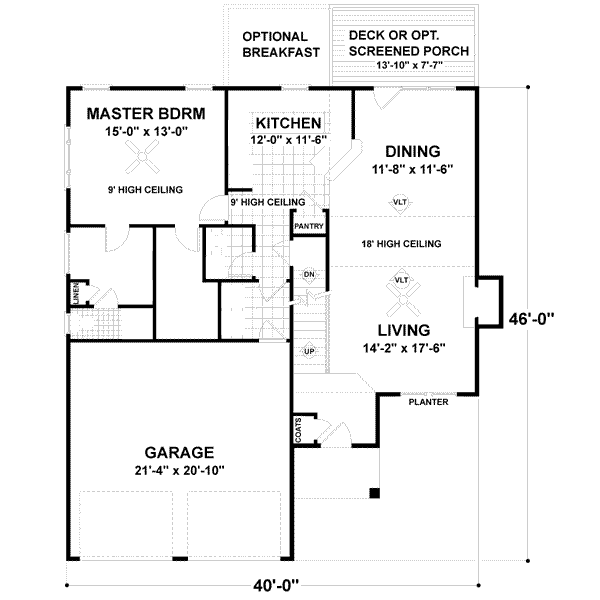 Architectural House Design - Traditional Floor Plan - Main Floor Plan #56-135