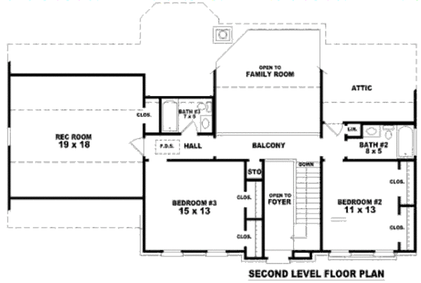 European Floor Plan - Upper Floor Plan #81-13648