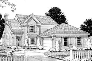 House Blueprint - Exterior - Front Elevation for Traditional House Plan #20-1358 - 3 bed, 2.5 bath