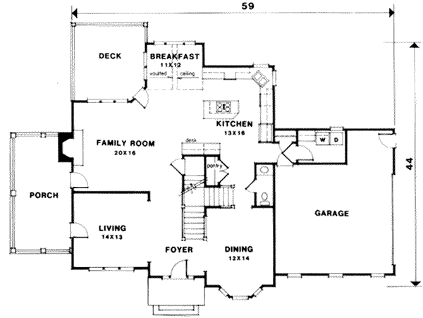 Southern Floor Plan - Main Floor Plan #129-131