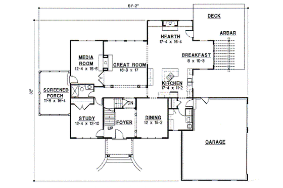 Floor Plan - Main Floor for Mediterranean House Plan #67-603 - 5 bed, 4 bath