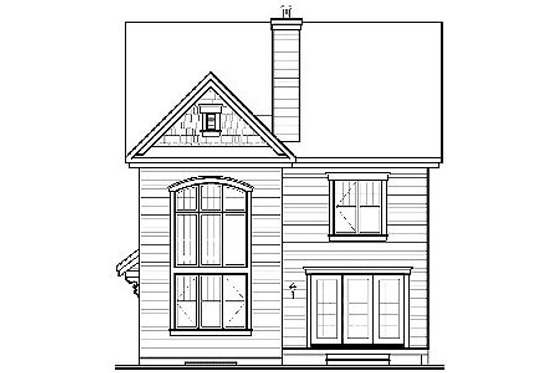 Exterior - Rear Elevation for Traditional House Plan #23-671 - 3 bed, 2 bath