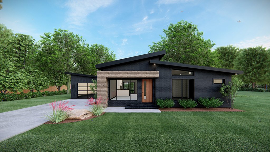 Contemporary Style House Plan - 3 Beds 2 Baths 1131 Sq/Ft Plan #923-166