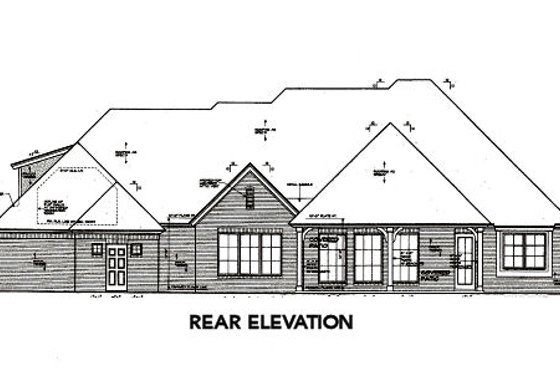 Exterior - Rear Elevation for European House Plan #310-654 - 3 bed, 2.5 bath