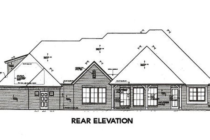 Dream House Plan - Exterior - Rear Elevation for European House Plan #310-654 - 3 bed, 2.5 bath