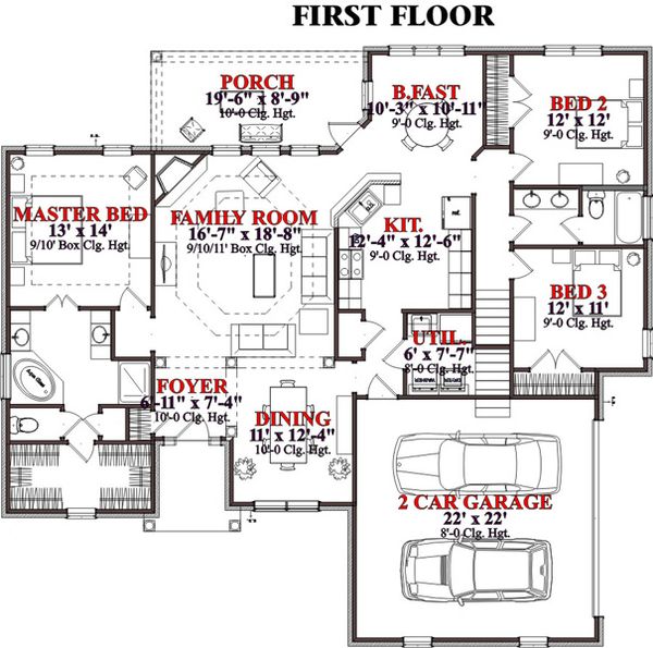 Traditional Floor Plan - Main Floor Plan #63-301