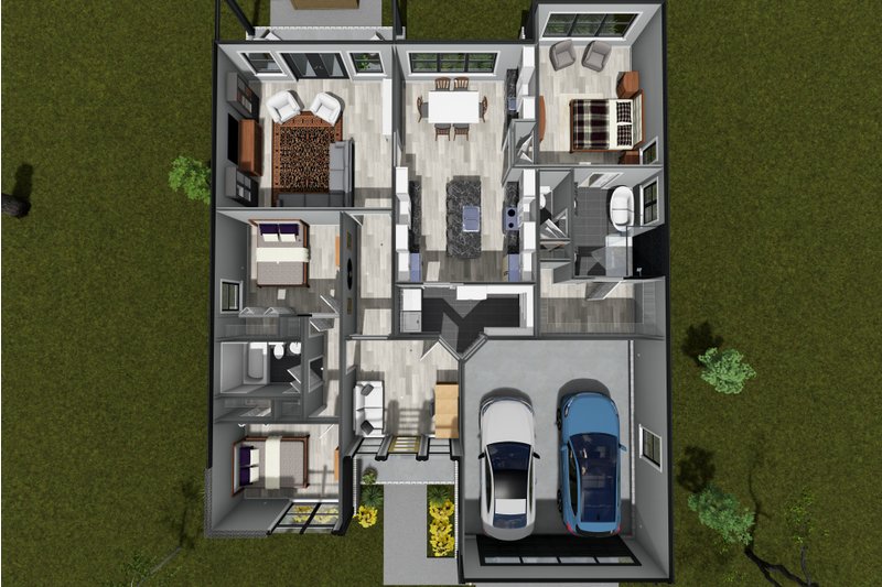 Architectural House Design - Floor Plan - Main Floor 1 for Modern House Plan #513-2433 - 3 bed, 2 bath