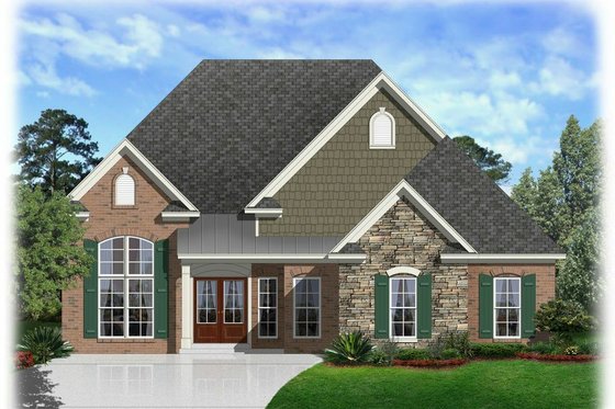 Exterior - Front Elevation House Plan #329-333 - 3 bed, 2 bath