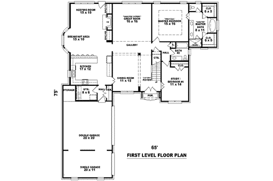 Floor Plan - Main Floor for European House Plan #81-1146 - 3 bed, 3 bath