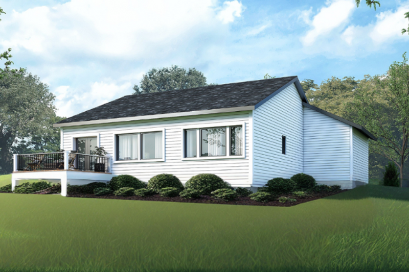 House Plan Design - Exterior - Rear Elevation for Ranch House Plan #70-1563 - 3 bed, 2 bath
