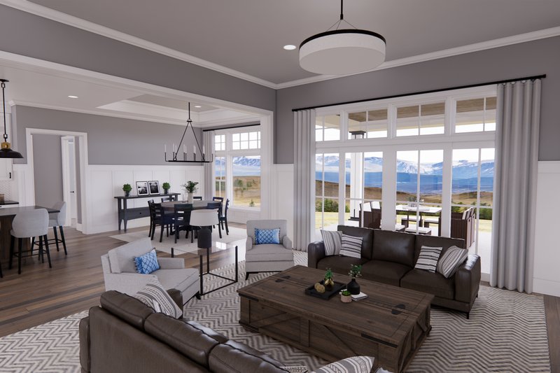 House Blueprint - Interior - Family Room 1 for Farmhouse House Plan #51-1249 - 3 bed, 2 bath