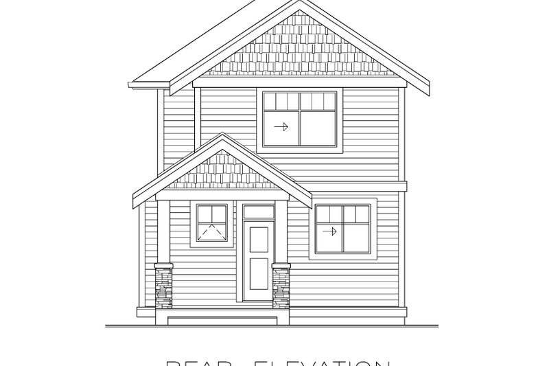 Home Plan - Exterior - Rear Elevation for Craftsman House Plan #1100-135 - 3 bed, 2.5 bath
