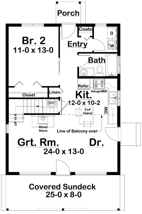 Dream House Plan - Cabin Floor Plan - Main Floor Plan #126-243