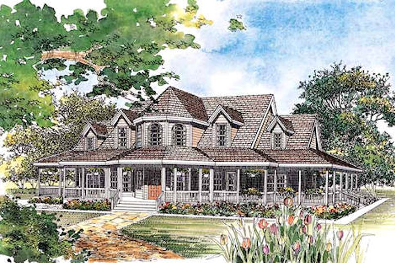 House Blueprint - Country, Victorian Style home, front elevation
