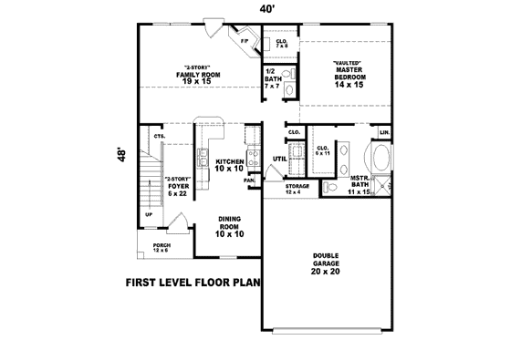 Floor Plan - Main Floor for European House Plan #81-13622 - 3 bed, 2.5 bath