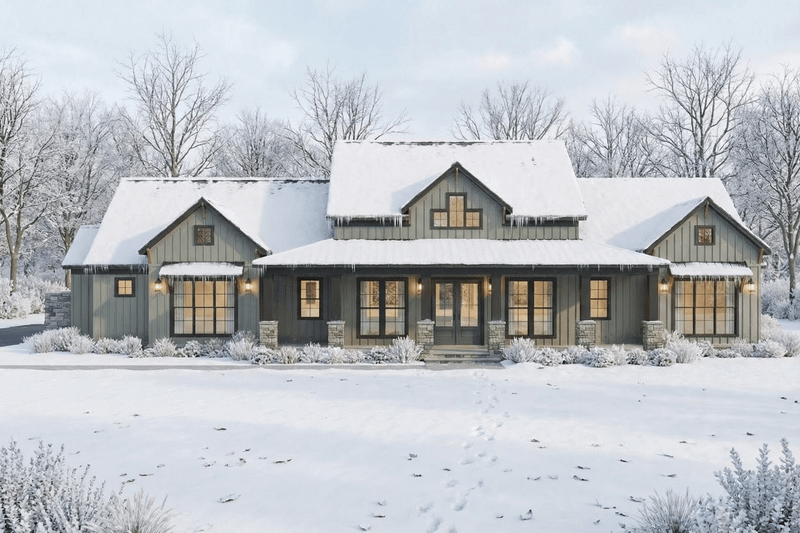 Farmhouse Style House Plan - 3 Beds 3.5 Baths 2692 Sq/Ft Plan #923-458 Exterior